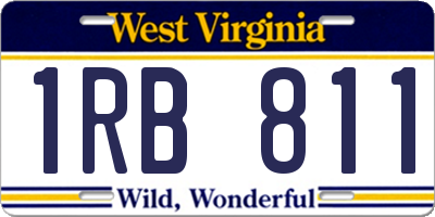 WV license plate 1RB811