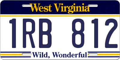 WV license plate 1RB812