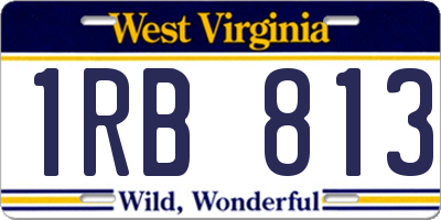 WV license plate 1RB813