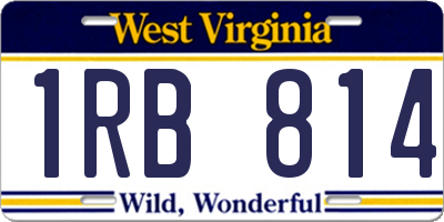 WV license plate 1RB814