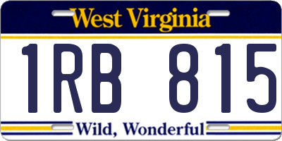 WV license plate 1RB815