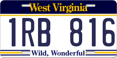 WV license plate 1RB816