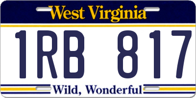WV license plate 1RB817