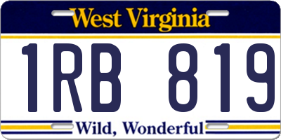 WV license plate 1RB819