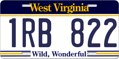 WV license plate 1RB822