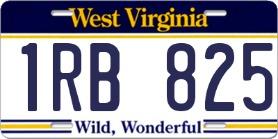 WV license plate 1RB825