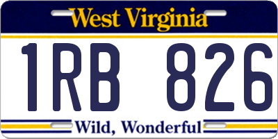 WV license plate 1RB826