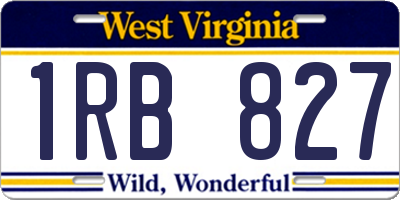 WV license plate 1RB827