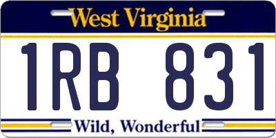 WV license plate 1RB831