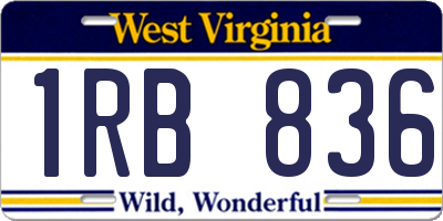 WV license plate 1RB836