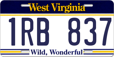 WV license plate 1RB837