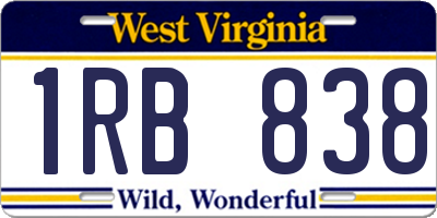 WV license plate 1RB838