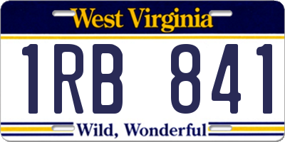 WV license plate 1RB841
