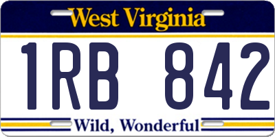 WV license plate 1RB842