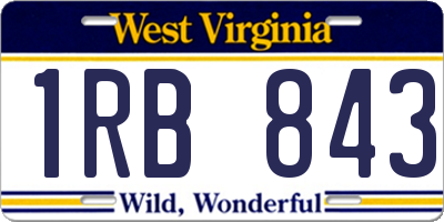 WV license plate 1RB843