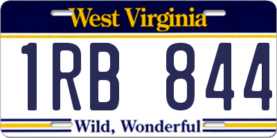 WV license plate 1RB844