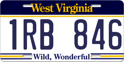 WV license plate 1RB846