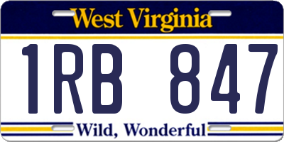 WV license plate 1RB847