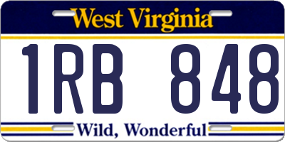 WV license plate 1RB848