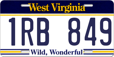WV license plate 1RB849