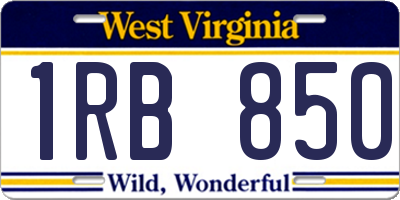 WV license plate 1RB850