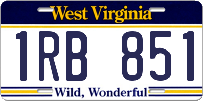 WV license plate 1RB851