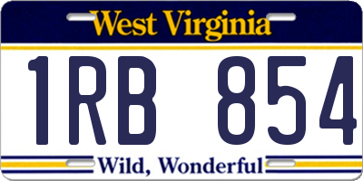 WV license plate 1RB854