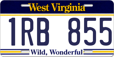 WV license plate 1RB855