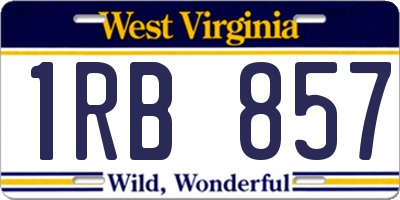 WV license plate 1RB857