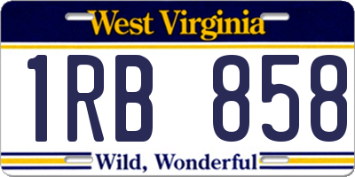 WV license plate 1RB858