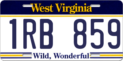 WV license plate 1RB859