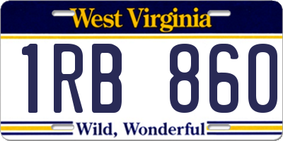 WV license plate 1RB860