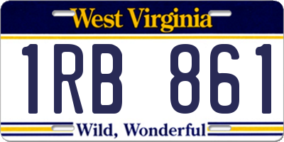 WV license plate 1RB861