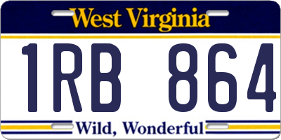 WV license plate 1RB864