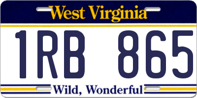 WV license plate 1RB865