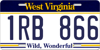 WV license plate 1RB866