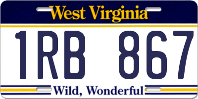 WV license plate 1RB867