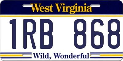 WV license plate 1RB868