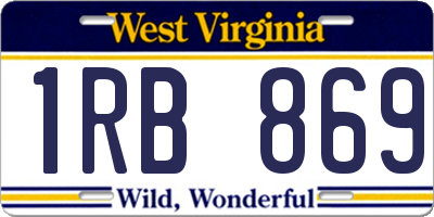 WV license plate 1RB869