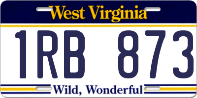 WV license plate 1RB873