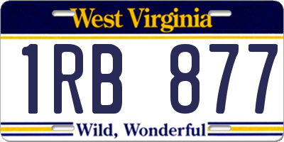 WV license plate 1RB877