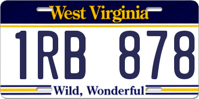 WV license plate 1RB878