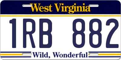 WV license plate 1RB882