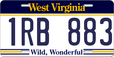 WV license plate 1RB883