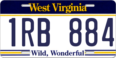 WV license plate 1RB884