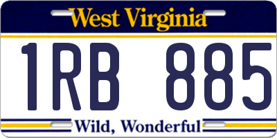 WV license plate 1RB885
