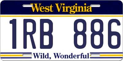 WV license plate 1RB886