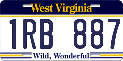 WV license plate 1RB887