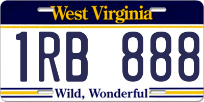 WV license plate 1RB888