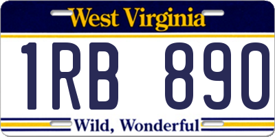 WV license plate 1RB890